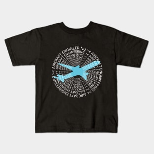 Aircraft engineering text aerospace engineer logo Kids T-Shirt